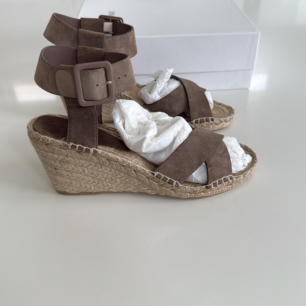 Vince Women's Grey Wedge Sandals Size 9